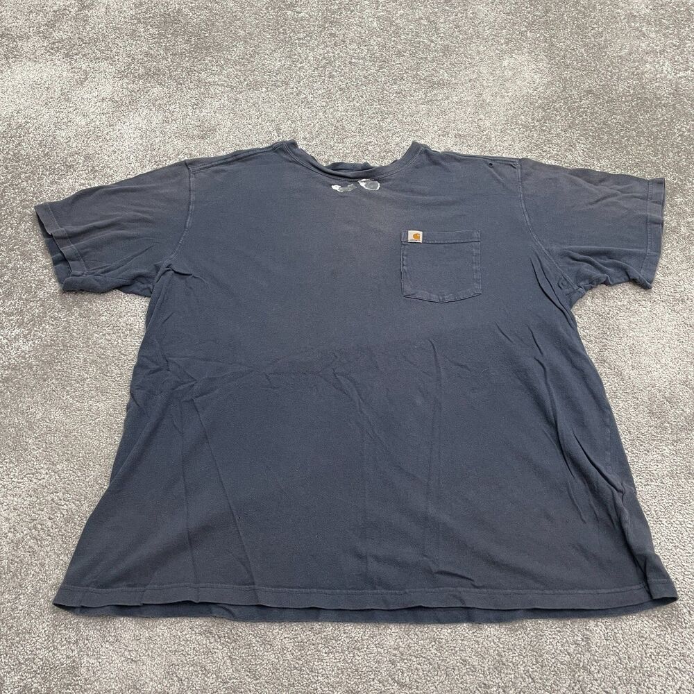 Carhartt Relaxed Fit T-Shirt Mens 3XL Blue Crew Neck Cotton Casual Pocket Tee